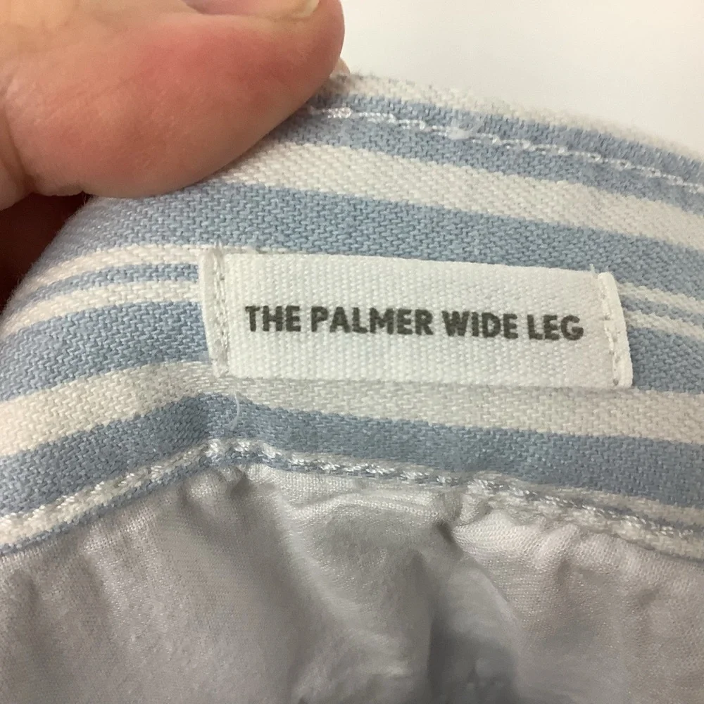 NWT Loft The Palmer Wide Leg Blue and White Striped Pants - Picture 4 of 6